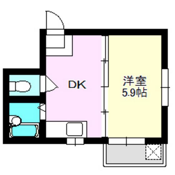ヴィラ本町(1DK/1階)の間取り写真