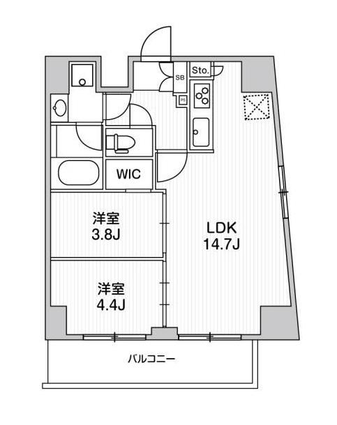 リテラス南千住サウス(2LDK/2階)の間取り写真