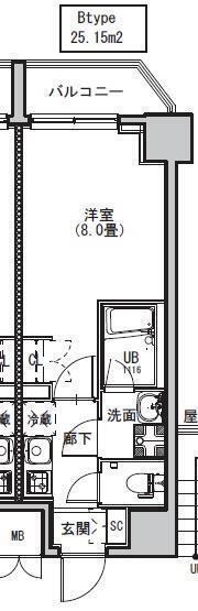 S-RESIDENCE両国AVENUE(1K/2階)の間取り写真