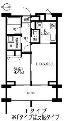カーザビアンカ(1LDK/4階)の間取り写真