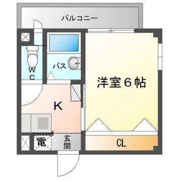 ギャラント石土(1K/4階)の間取り写真