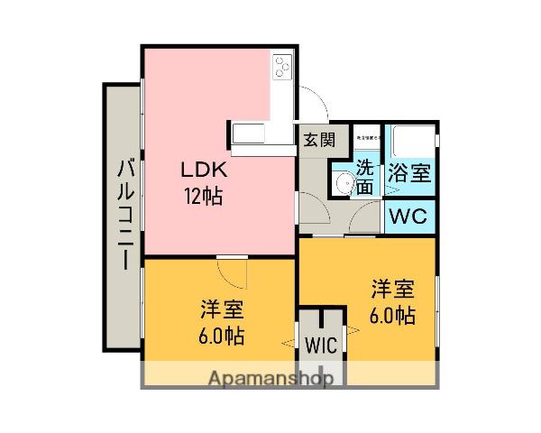 ビューラー前田B棟(2LDK/1階)の間取り写真