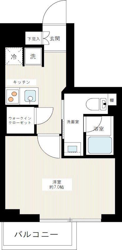 アゼスト新江古田(1K/4階)の間取り写真