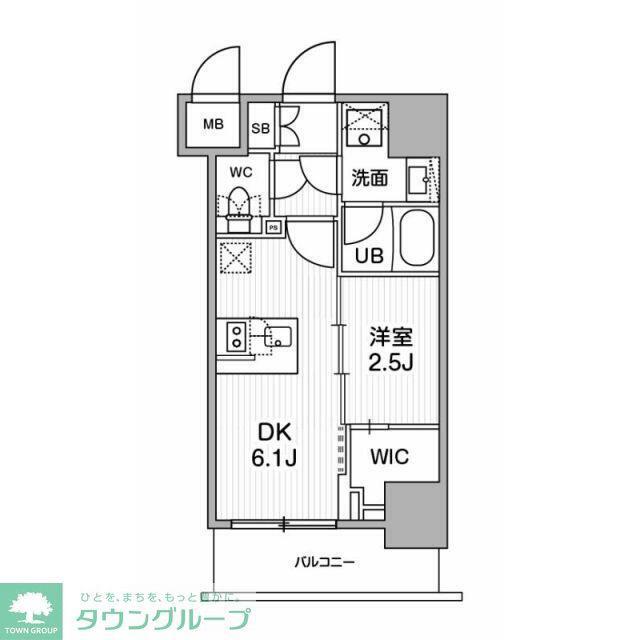 シーフォルム木場(1DK/9階)の間取り写真