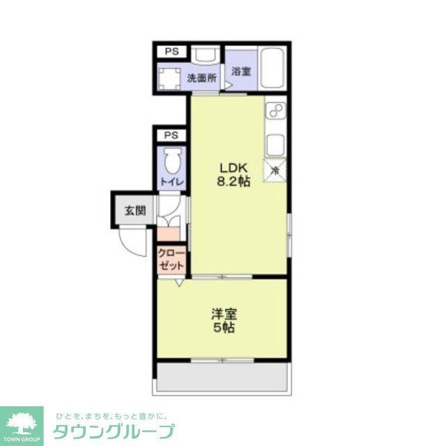 CERASUS小竹(1LDK/2階)の間取り写真