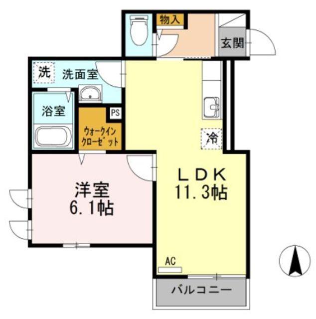 マ・メール NATSU(1LDK/2階)の間取り写真