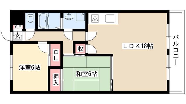 メゾン白川(2LDK/2階)の間取り写真