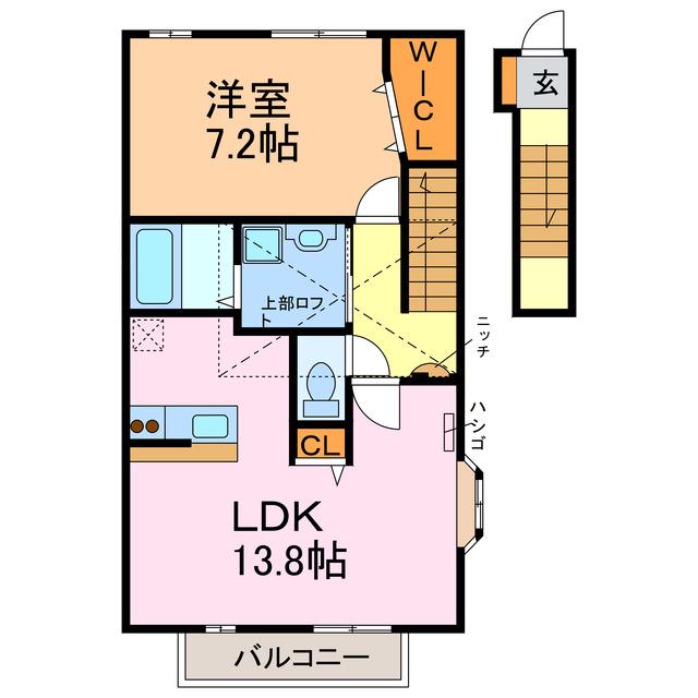 エートル・エ・アボワール(1LDK/2階)の間取り写真