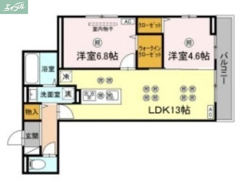 フェリックス(2LDK/3階)の間取り写真