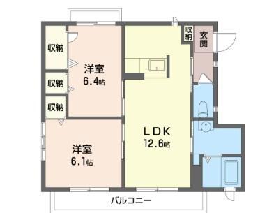 セピアコート(2LDK/3階)の間取り写真