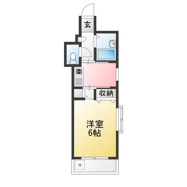 ジュネパレス新松戸第30(1K/3階)の間取り写真