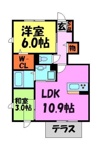 エルカミーノレアル(1LDK/1階)の間取り写真