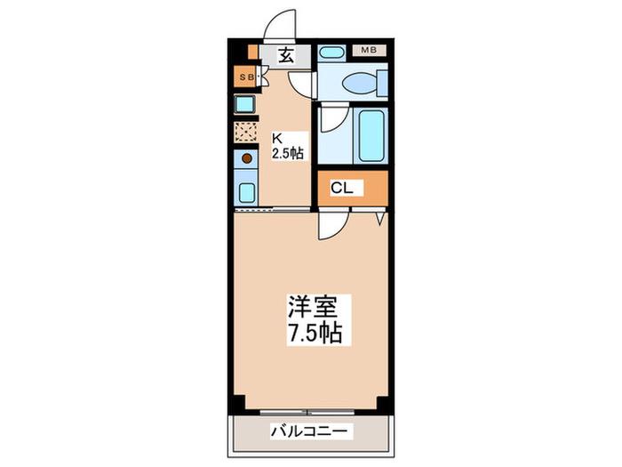福福マンション(1K/2階)の間取り写真