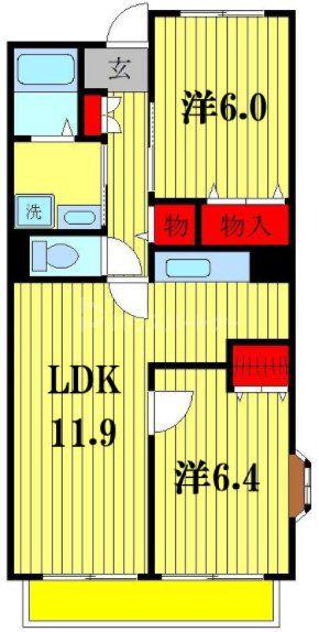 アビタシオン早稲田(2LDK/1階)の間取り写真
