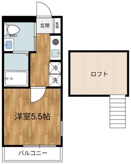フォルジュロン プレリ(1K/1階)の間取り写真