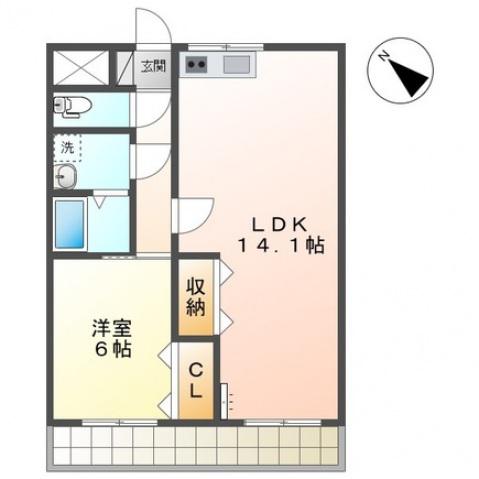 ベルツリー(1LDK/2階)の間取り写真