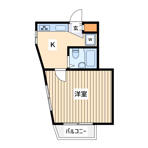 スカイコーポ(1K/1階)の間取り写真
