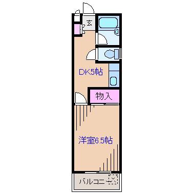 グロワール松見(1DK/2階)の間取り写真