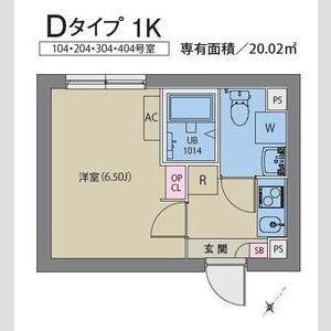 AXIA M-CITY武蔵小山(1K/1階)の間取り写真