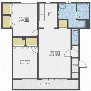 HOUSE MOE(2LDK/3階)の間取り写真