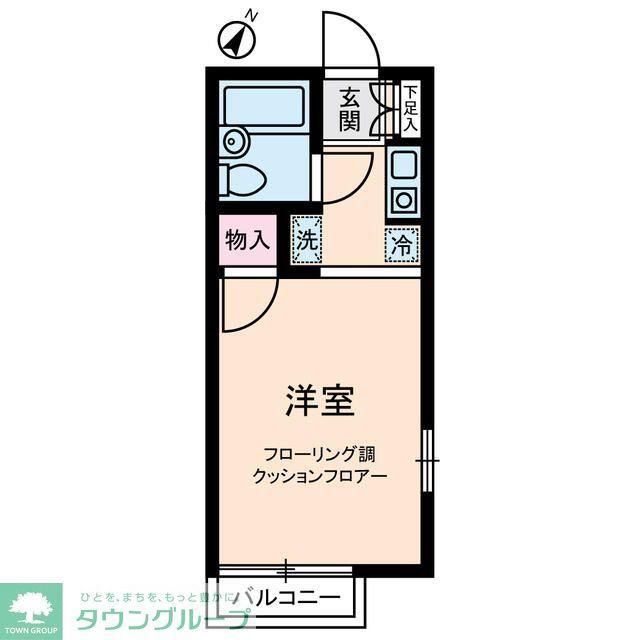 ベルシオン長沼(ワンルーム/2階)の間取り写真