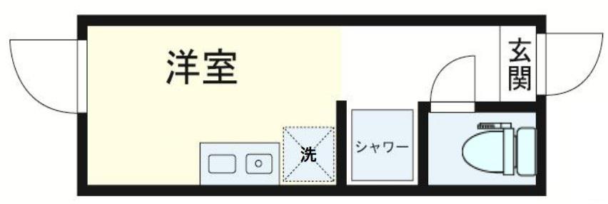 メテオール(ワンルーム/1階)の間取り写真