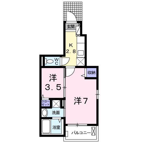 サンヴェール(1SK/1階)の間取り写真