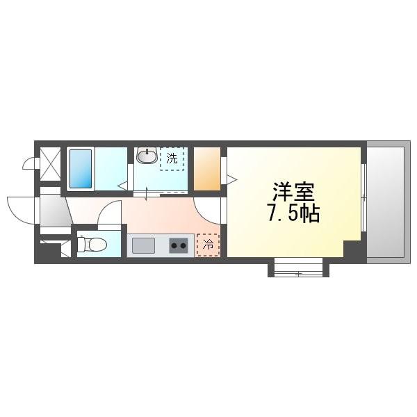 レジデンスタイガ(1K/3階)の間取り写真