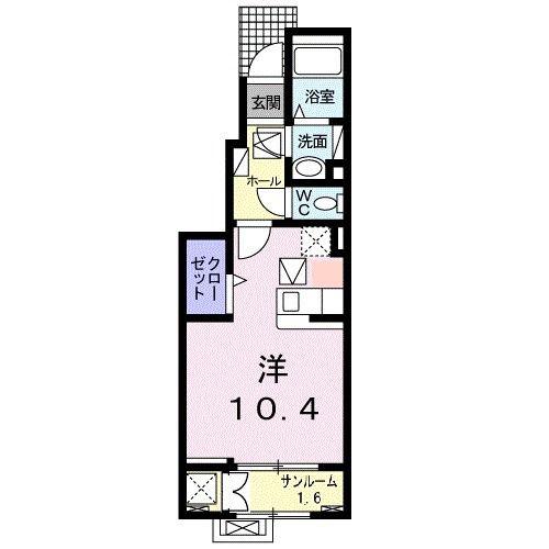 ビュウサイドハウス(1K/1階)の間取り写真