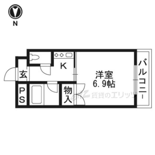 メゾンリヴェール(1K/4階)の間取り写真