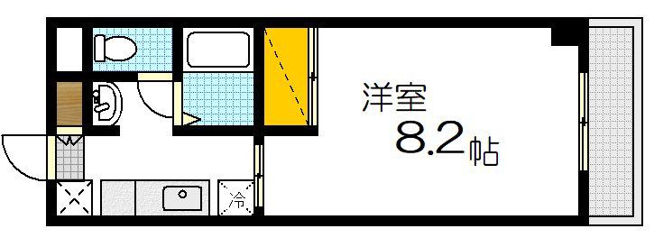 フェニックス21(1K/4階)の間取り写真