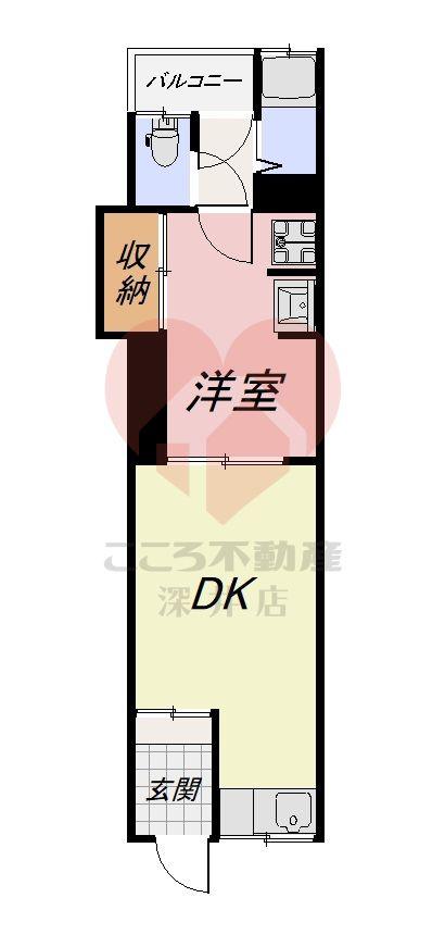 びいどろ荘(2K/2階)の間取り写真