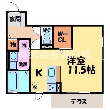 リベルテ草津(1K/1階)の間取り写真