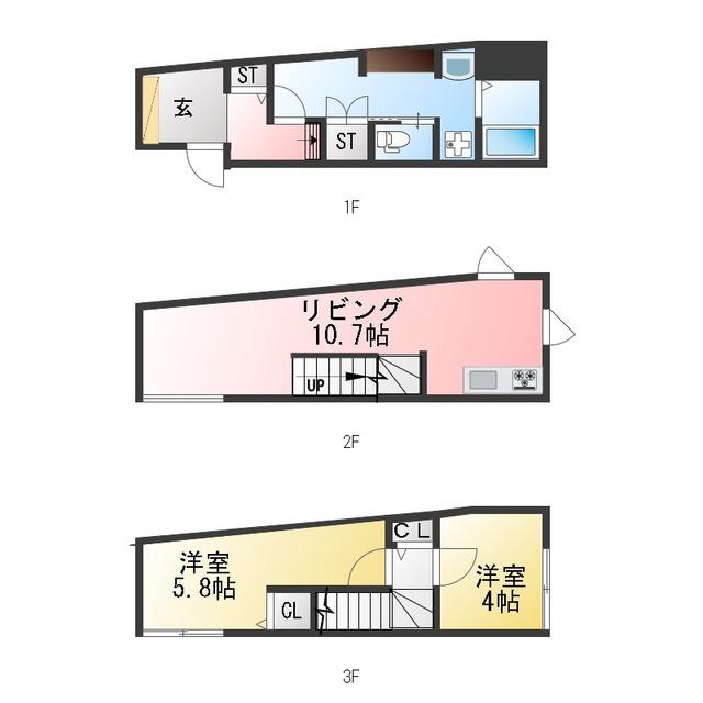 MOK-TERRACE NISHINIPPORI(2LDK/1階)の間取り写真