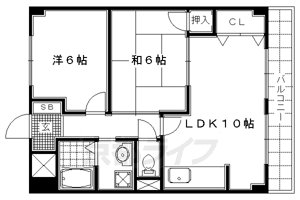 レジデンスオークラ(2LDK/3階)の間取り写真