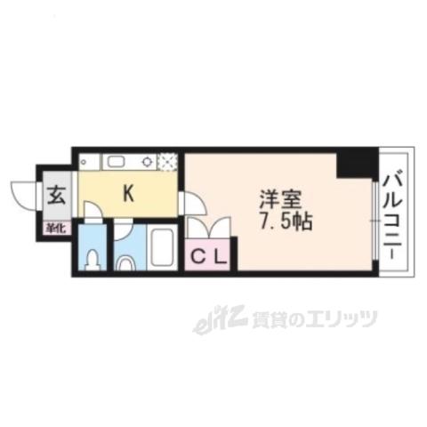 シャンドフルール竹村(1K/2階)の間取り写真