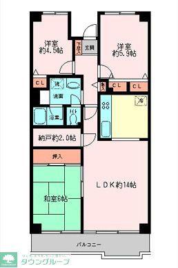 パレ平塚すみれ平(3SLDK/7階)の間取り写真