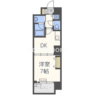 エスライズ西本町II(1DK/10階)の間取り写真
