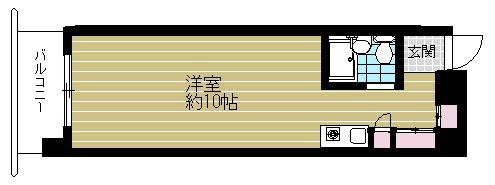 柳田パークホームズ(ワンルーム/2階)の間取り写真