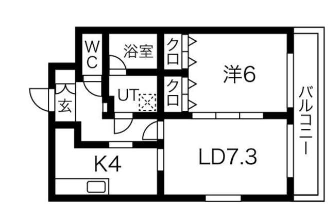ソレイユ岸(1LDK/3階)の間取り写真