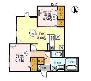 D-ROOM墨江(2LDK/1階)の間取り写真