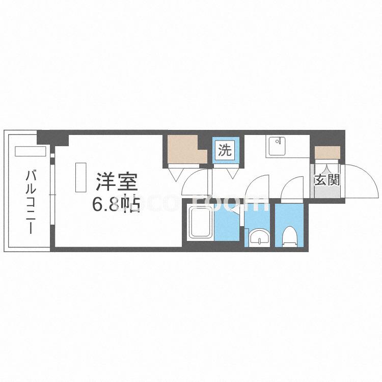 レオンコンフォート難波ミラージュ(1K/8階)の間取り写真