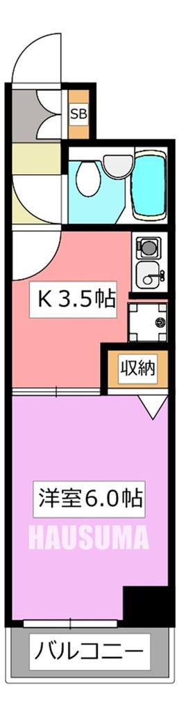 ライオンズマンション板橋中丸町(1K/3階)の間取り写真