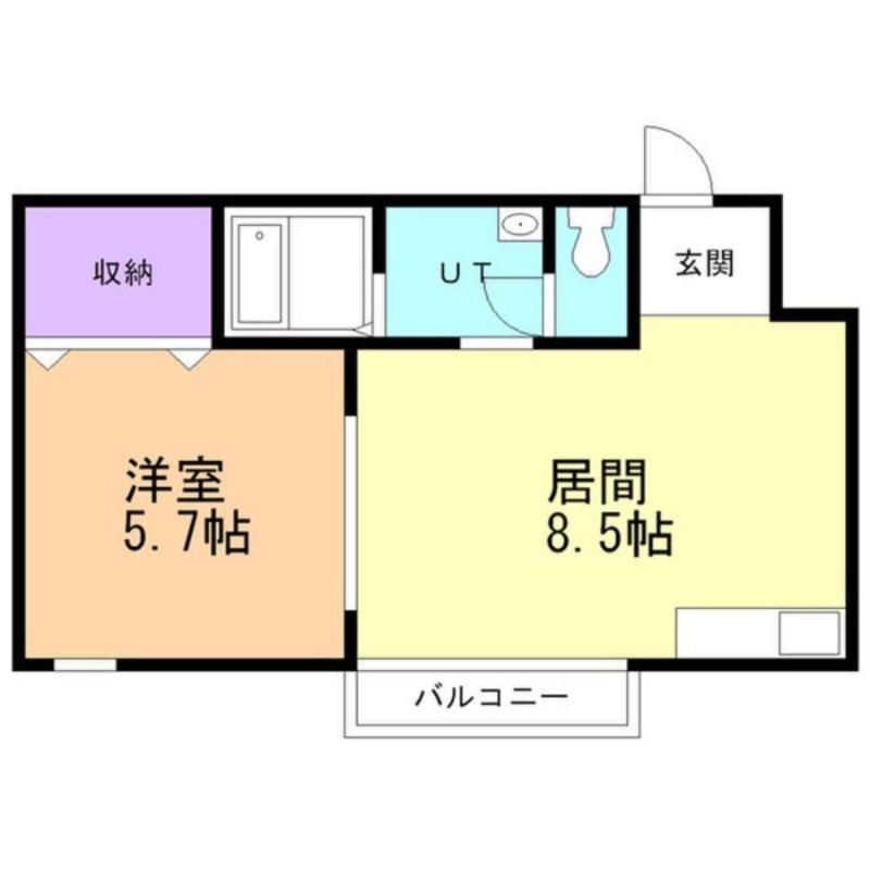 パンプキンパーティ(1DK/2階)の間取り写真