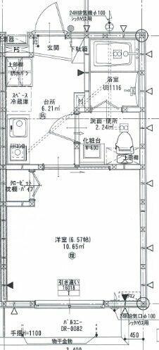グリーンコート(1K/2階)の間取り写真