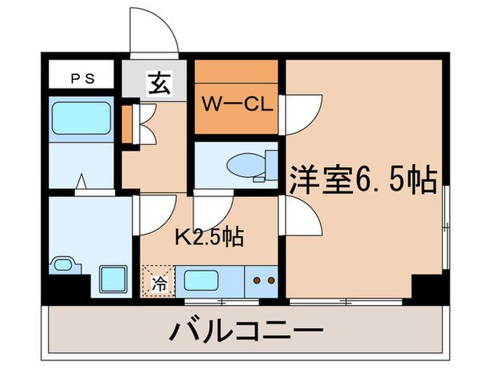 英ビル(1K/2階)の間取り写真