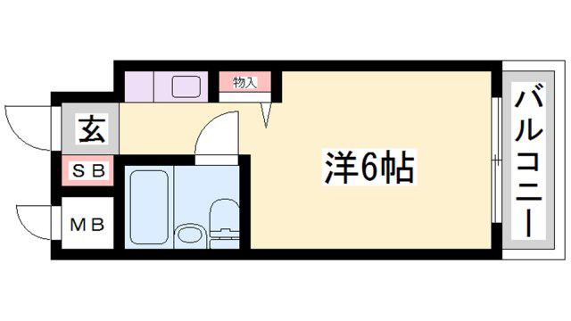 サニーパレス花北(ワンルーム/4階)の間取り写真