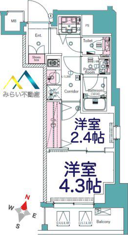SYFORME SHINKOYASU(2K/6階)の間取り写真