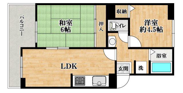 コーポ新宅II(2LDK/1階)の間取り写真