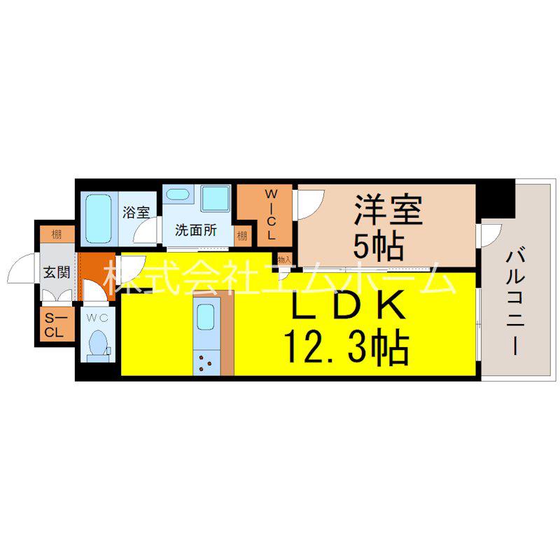WISTERIA CREST(1LDK/2階)の間取り写真